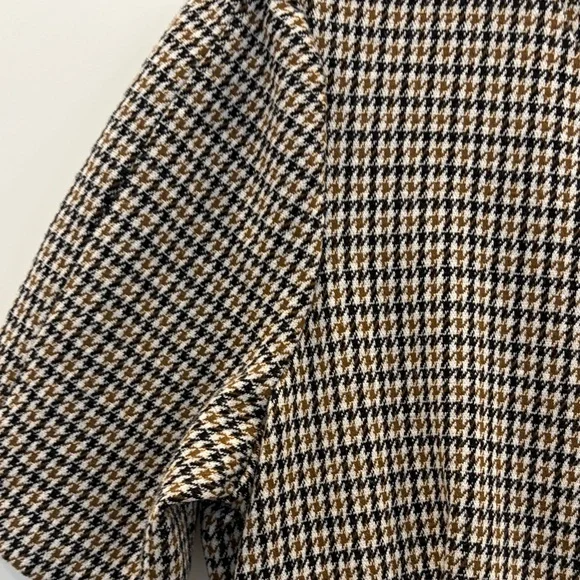 Calvin Klein 8 Elegant brown beige and White Houndstooth Dress - Picture 3 of 5